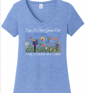 zGarden Club birdhouse 50 years v-neck T-shirt, short sleeves, size XXL