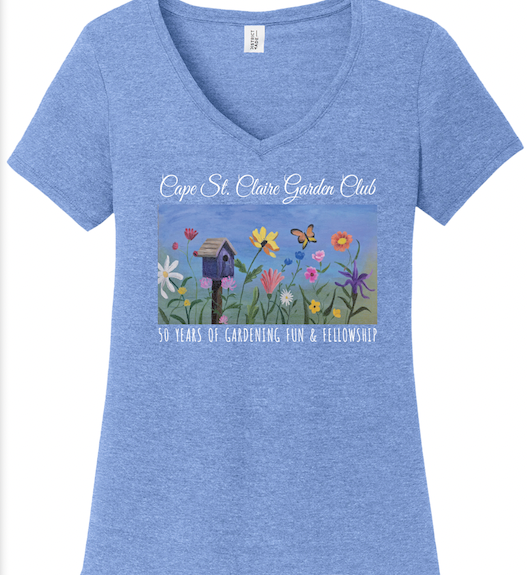 zGarden Club birdhouse 50 years v-neck T-shirt, short sleeves, size XXL