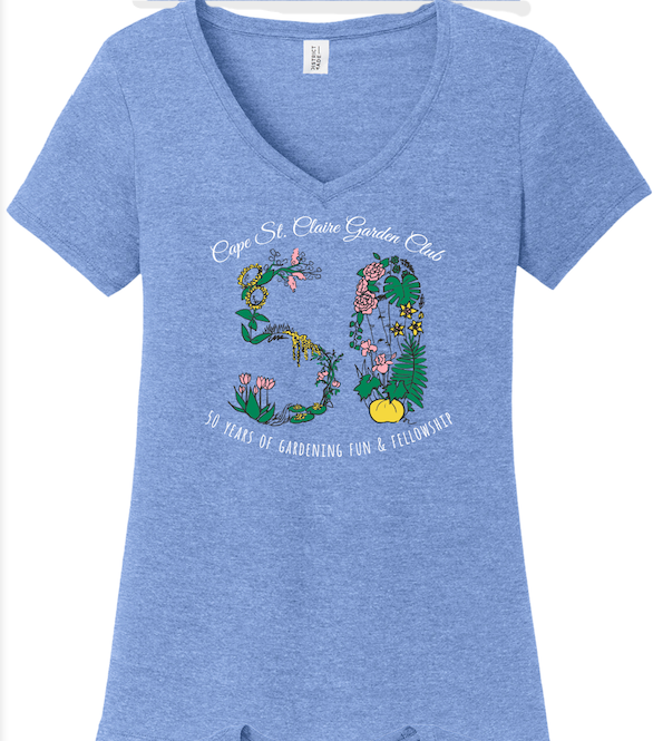 zGarden Club 50 years v-neck T-shirt, short sleeves, size S