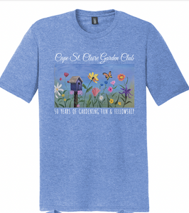 zGarden Club birdhouse 50 years unisex T-shirt, short sleeves, size L